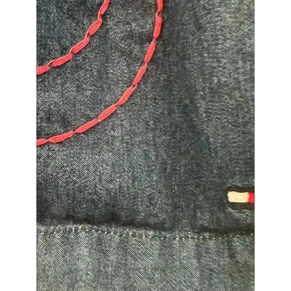 TOMMY HILFIGER dress blue with red stiching size girls 12-18 months - Picture 2 of 6